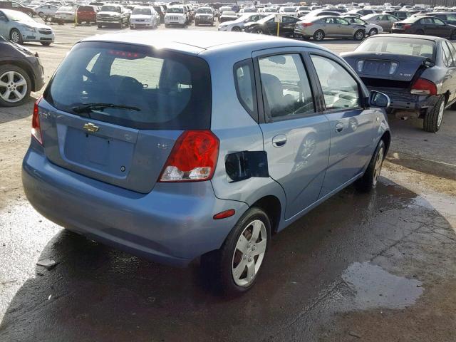 KL1TD66647B737305 - 2007 CHEVROLET AVEO BASE ლურჯი ფოტო 4
