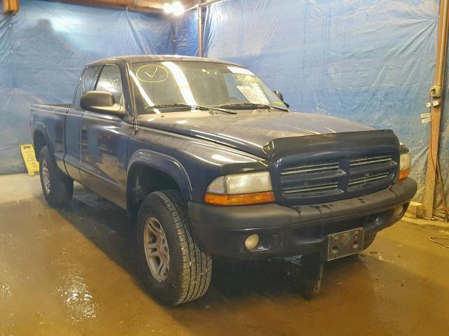 1B7GG32NX2S674071 - 2002 DODGE DAKOTA SPO BLUE photo 1