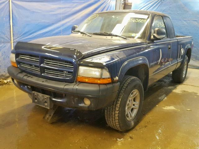 1B7GG32NX2S674071 - 2002 DODGE DAKOTA SPO BLUE photo 2