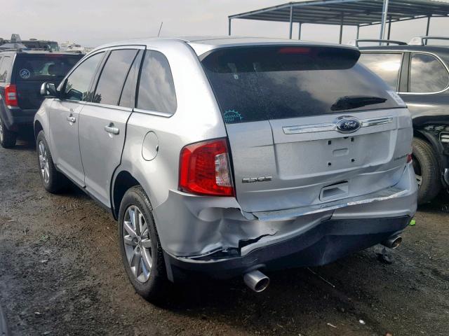 2FMDK3KC4EBA41897 - 2014 FORD EDGE LIMIT SILVER photo 3