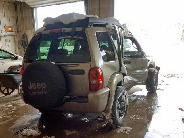 1J4GL38K03W707138 - 2003 JEEP LIBERTY RE TAN photo 4