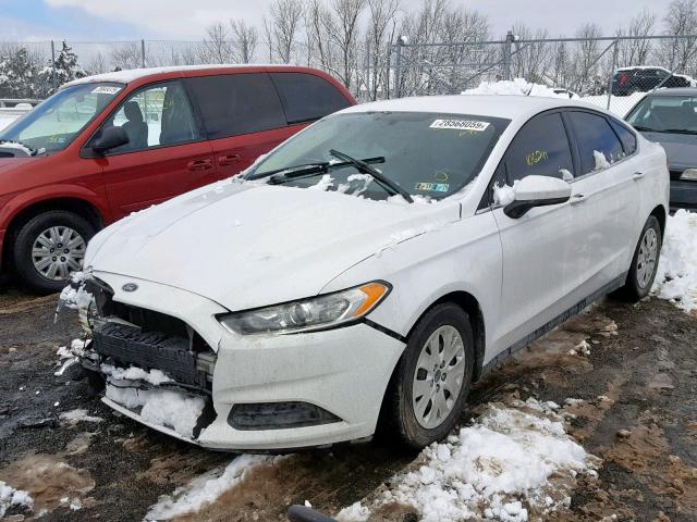 3FA6P0G7XER394631 - 2014 FORD FUSION S WHITE photo 2