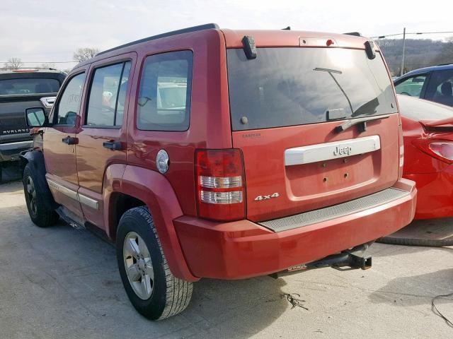 1J4PN2GK0AW113202 - 2010 JEEP LIBERTY SP RED photo 3