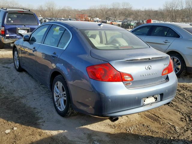 JN1CV6AR0AM461212 - 2010 INFINITI G37 BLUE photo 3