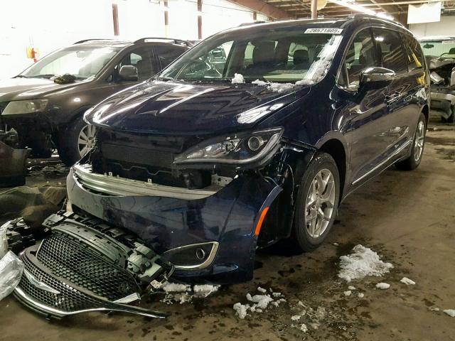 2C4RC1GG7JR185730 - 2018 CHRYSLER PACIFICA L BLUE photo 2