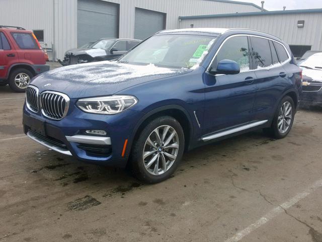 5UXTR9C56JLD73558 - 2018 BMW X3 XDRIVE3 BLUE photo 2