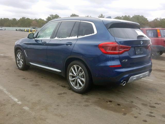 5UXTR9C56JLD73558 - 2018 BMW X3 XDRIVE3 BLUE photo 3