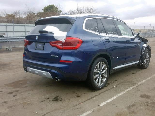 5UXTR9C56JLD73558 - 2018 BMW X3 XDRIVE3 BLUE photo 4