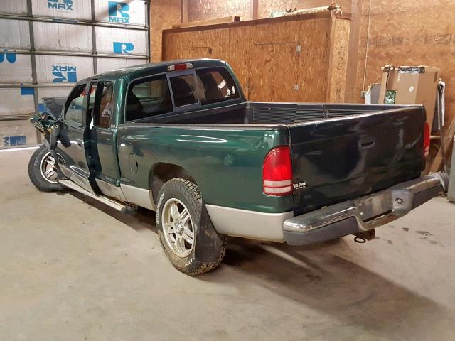 1B7GG22X4WS713951 - 1998 DODGE DAKOTA GREEN photo 3