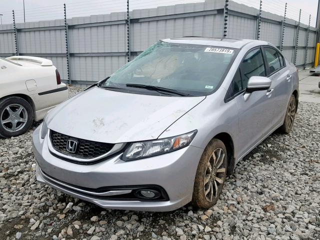 2HGFB2F95FH510680 - 2015 HONDA CIVIC EXL SILVER photo 2