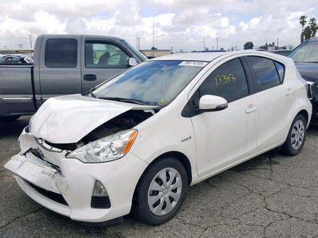 JTDKDTB39D1055486 - 2013 TOYOTA PRIUS C WHITE photo 2