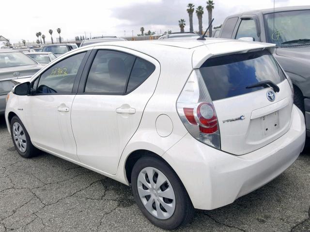 JTDKDTB39D1055486 - 2013 TOYOTA PRIUS C WHITE photo 3