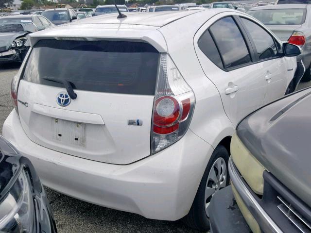 JTDKDTB39D1055486 - 2013 TOYOTA PRIUS C WHITE photo 4