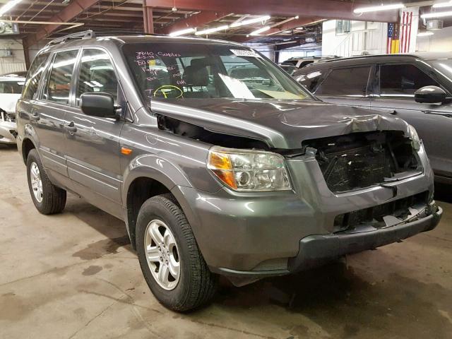 2HKYF18167H522956 - 2007 HONDA PILOT LX GRAY photo 1