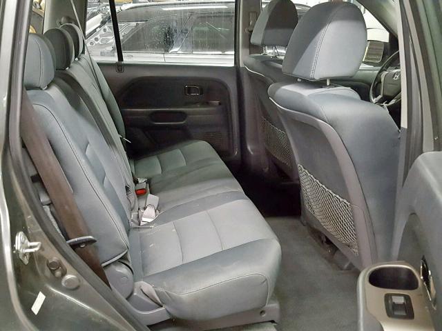 2HKYF18167H522956 - 2007 HONDA PILOT LX GRAY photo 6