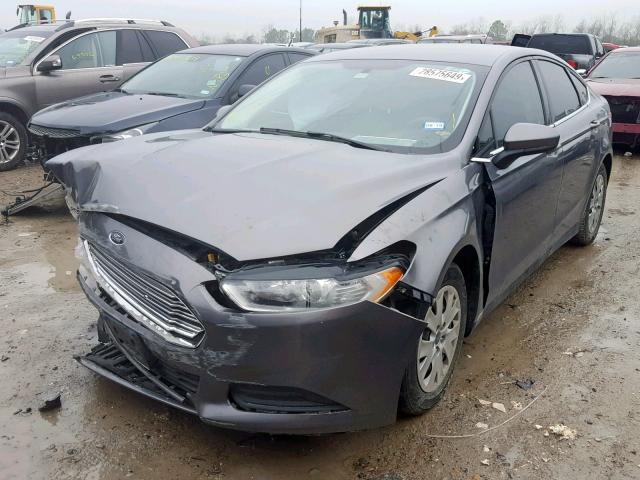 3FA6P0G74ER121104 - 2014 FORD FUSION S GRAY photo 2