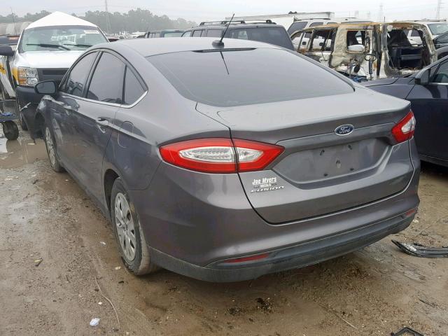 3FA6P0G74ER121104 - 2014 FORD FUSION S GRAY photo 3