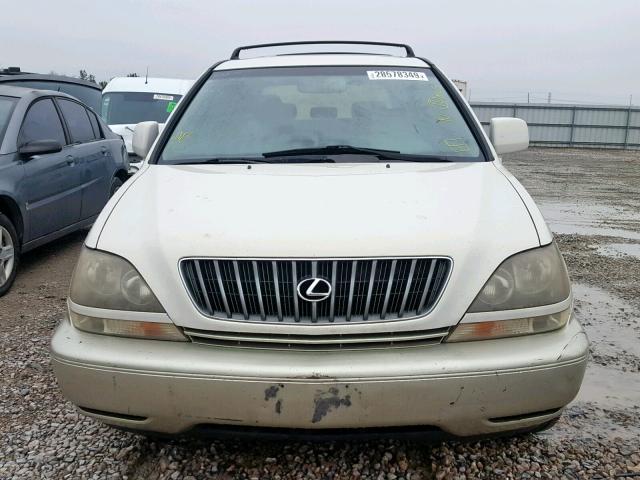 JT6HF10U1X0092327 - 1999 LEXUS RX 300 WHITE photo 9