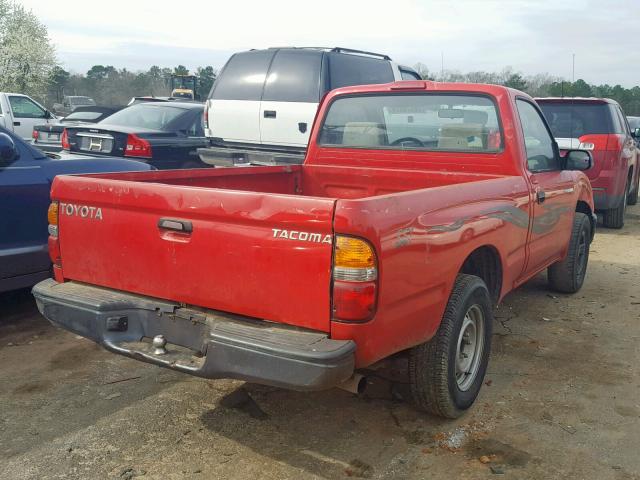 5TENL42N21Z778993 - 2001 TOYOTA TACOMA RED photo 4