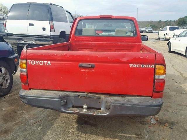 5TENL42N21Z778993 - 2001 TOYOTA TACOMA RED photo 6