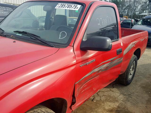 5TENL42N21Z778993 - 2001 TOYOTA TACOMA RED photo 9