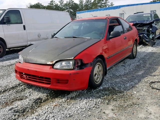 1HGEJ2129SL044483 - 1995 HONDA CIVIC DX RED photo 2