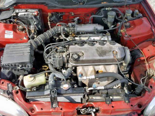 1HGEJ2129SL044483 - 1995 HONDA CIVIC DX RED photo 7