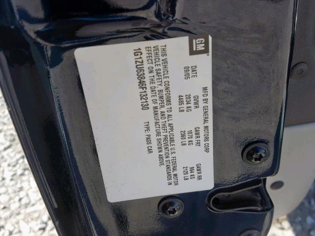 1G1ZU63846F132130 - 2006 CHEVROLET MALIBU MAX BLUE photo 10