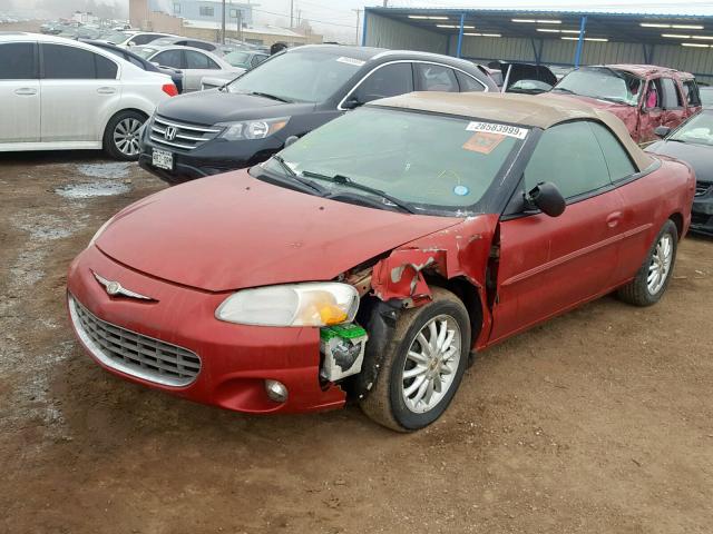 1C3EL55T33N594625 - 2003 CHRYSLER SEBRING LX RED photo 2