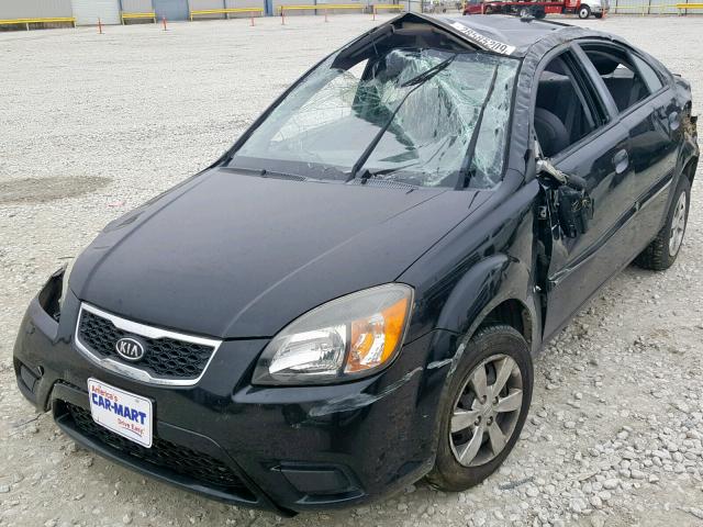 KNADH4A37A6678024 - 2010 KIA RIO LX BLACK photo 2