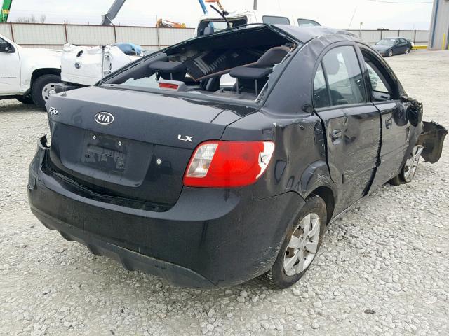 KNADH4A37A6678024 - 2010 KIA RIO LX BLACK photo 4