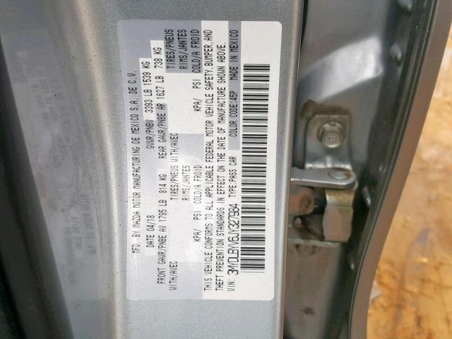 3MYDLBYV6JY327984 - 2018 TOYOTA YARIS IA SILVER photo 10