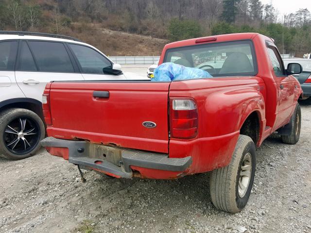 1FTYR10E81TA56648 - 2001 FORD RANGER RED photo 4