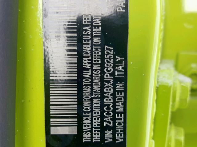 ZACCJBABXJPG92527 - 2018 JEEP RENEGADE S Yaşıl foto 10