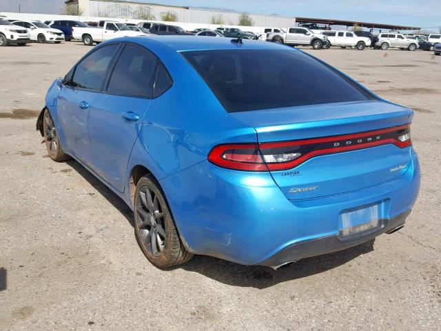 1C3CDFFH9GD818917 - 2016 DODGE DART SXT S BLUE photo 3