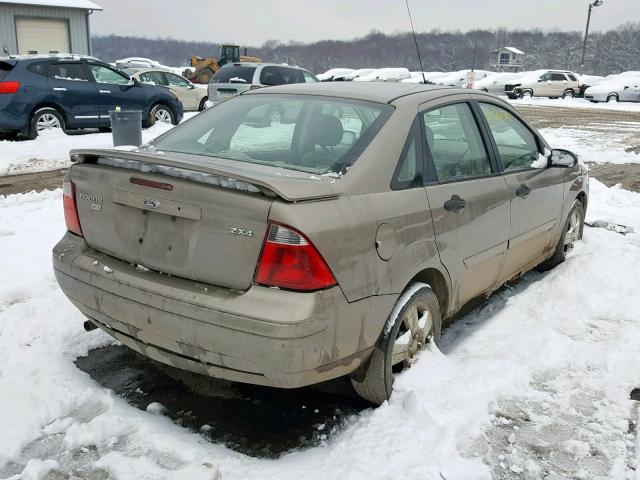 1FAFP34N75W189754 - 2005 FORD FOCUS ZX4 TAN photo 4