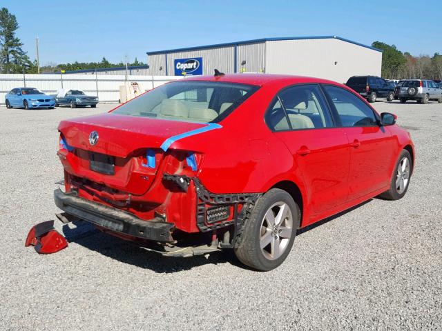 3VWLL7AJ0BM068705 - 2011 VOLKSWAGEN JETTA TDI RED photo 4