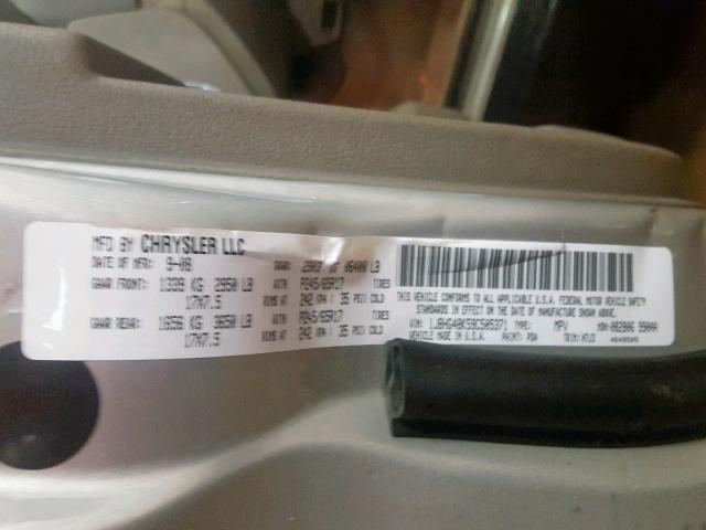 1J8HG48K59C505371 - 2009 JEEP COMMANDER GRAY photo 10