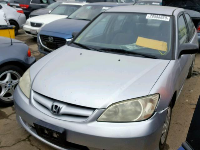 2HGES15154H514615 - 2004 HONDA CIVIC DX SILVER photo 2