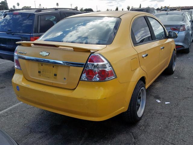 KL1TG56678B182773 - 2008 CHEVROLET AVEO LT YELLOW photo 4