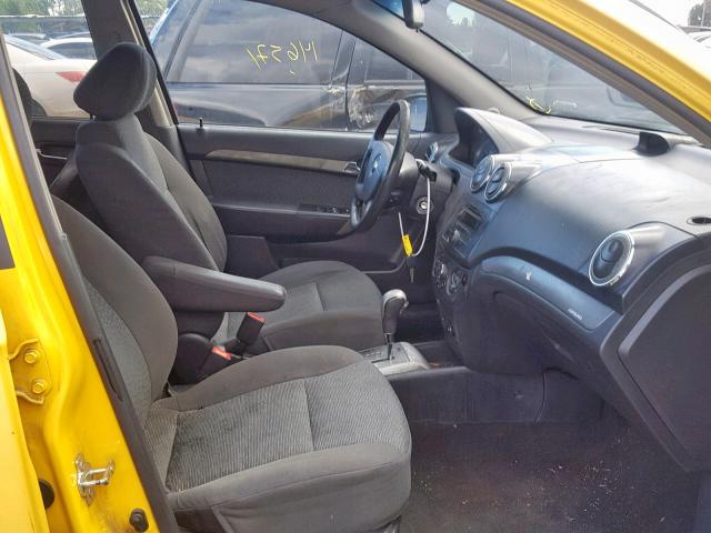 KL1TG56678B182773 - 2008 CHEVROLET AVEO LT YELLOW photo 5