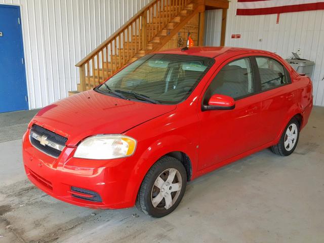 KL1TD56EX9B393693 - 2009 CHEVROLET AVEO LS RED photo 2