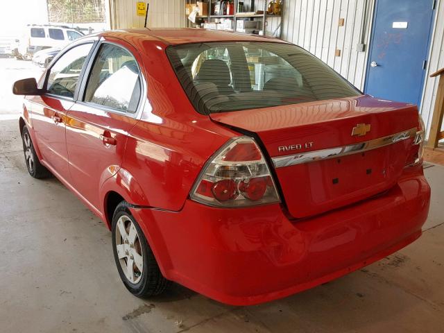 KL1TD56EX9B393693 - 2009 CHEVROLET AVEO LS RED photo 3