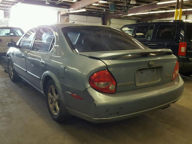 JN1CA31D01T620055 - 2001 NISSAN MAXIMA GXE BLUE photo 3