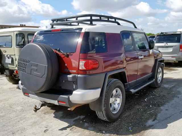 JTEZU11F68K001878 - 2008 TOYOTA FJ CRUISER RED photo 4