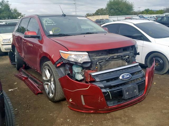 2FMDK3AK0DBC02656 - 2013 FORD EDGE SPORT RED photo 1