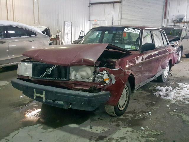 YV1AX8847J1299403 - 1988 VOLVO 244 DL MAROON photo 2