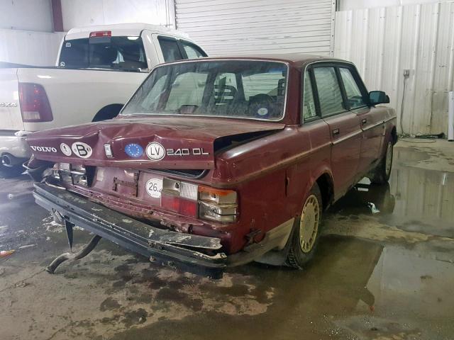 YV1AX8847J1299403 - 1988 VOLVO 244 DL MAROON photo 4