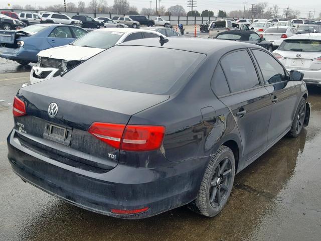 3VW3A7AJXFM308631 - 2015 VOLKSWAGEN JETTA TDI BLACK photo 4