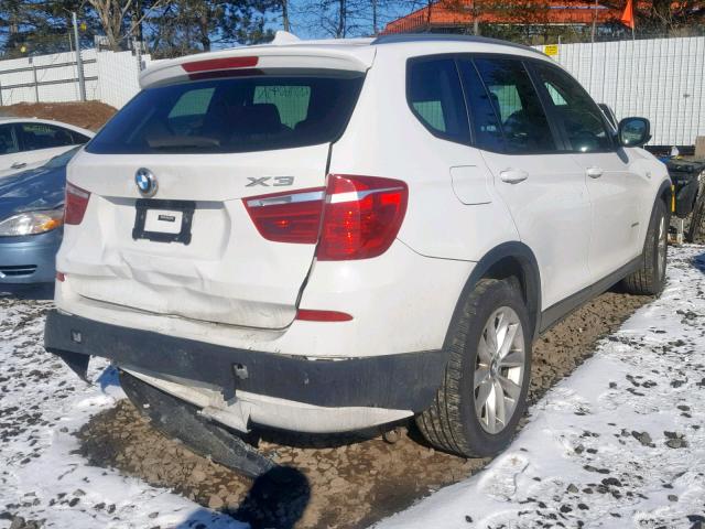 5UXWX9C51E0D43278 - 2014 BMW X3 XDRIVE2 WHITE photo 4